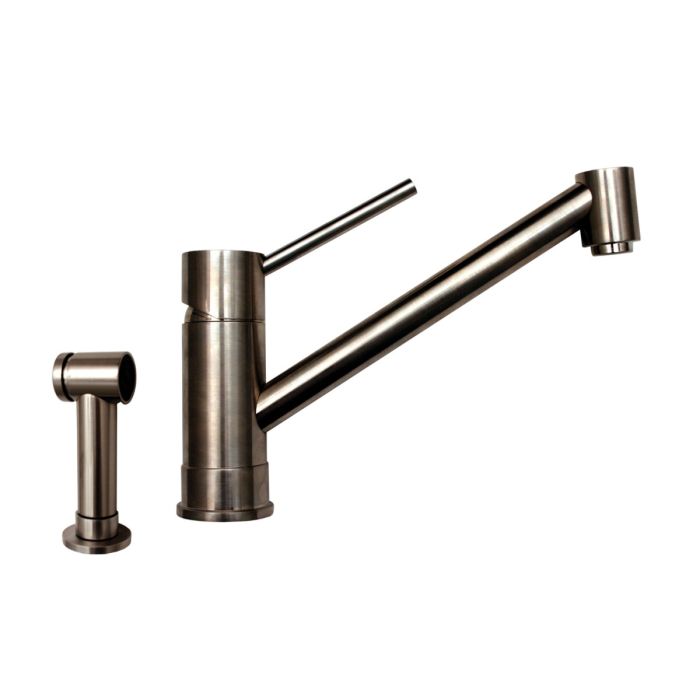 Whitehaus  Stainless Steel Single Lever Handle Faucet with Side Spray