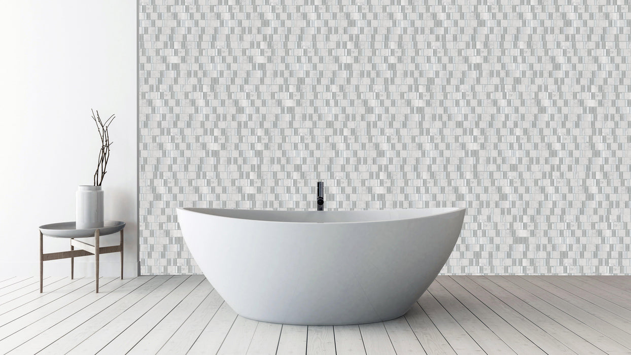 White Fossil 2By Combo Mosaic - Unique Design Solutions