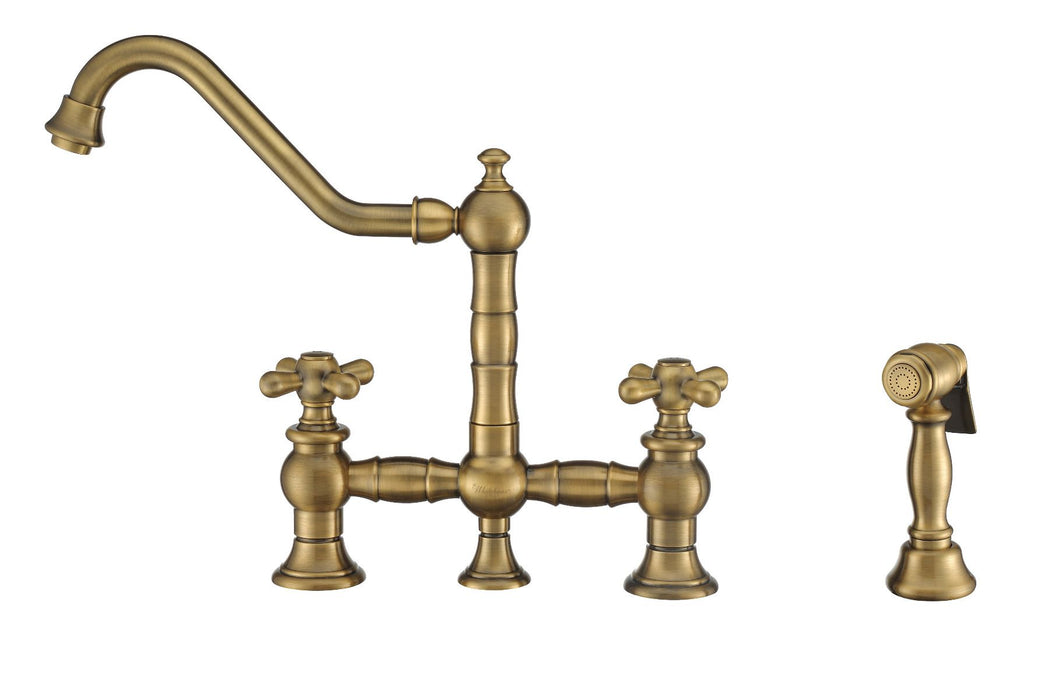 Whitehaus Vintage III Plus Bridge Faucet w/ Cross Handles