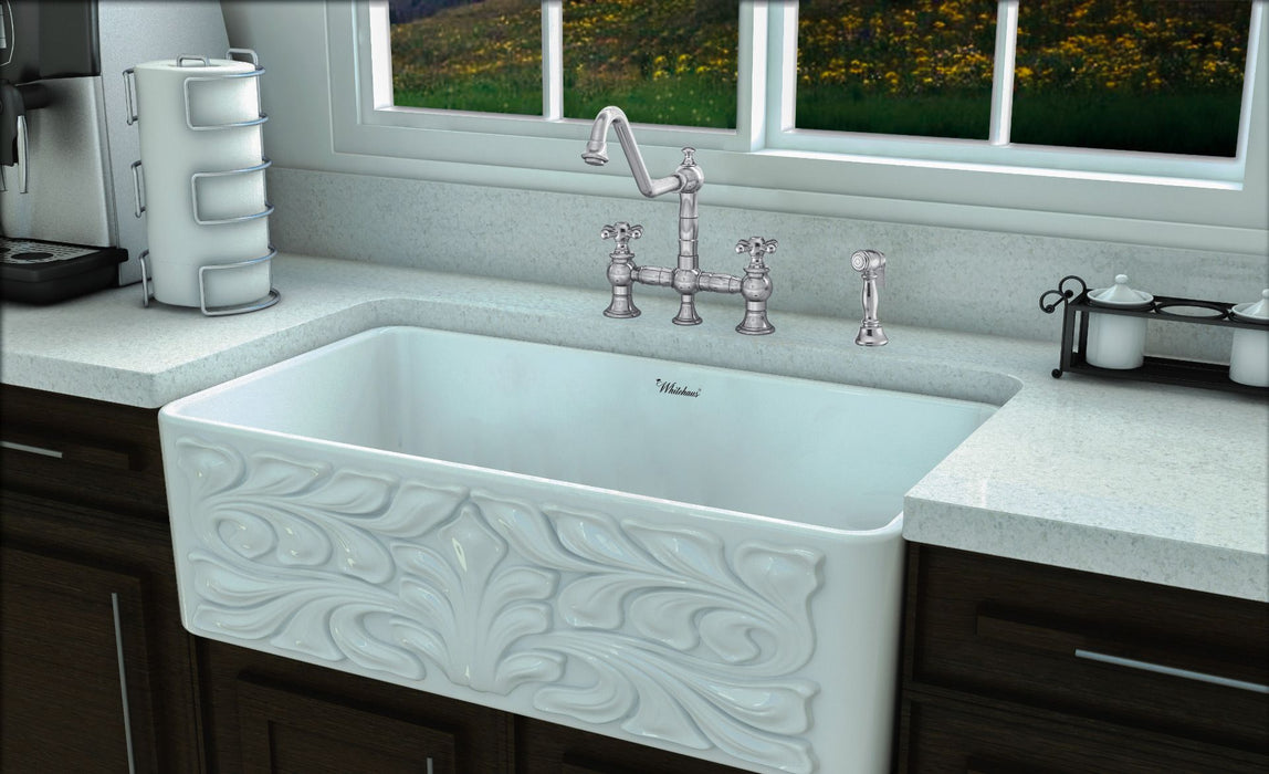 Whitehaus Vintage III Plus Bridge Faucet w/ Cross Handles