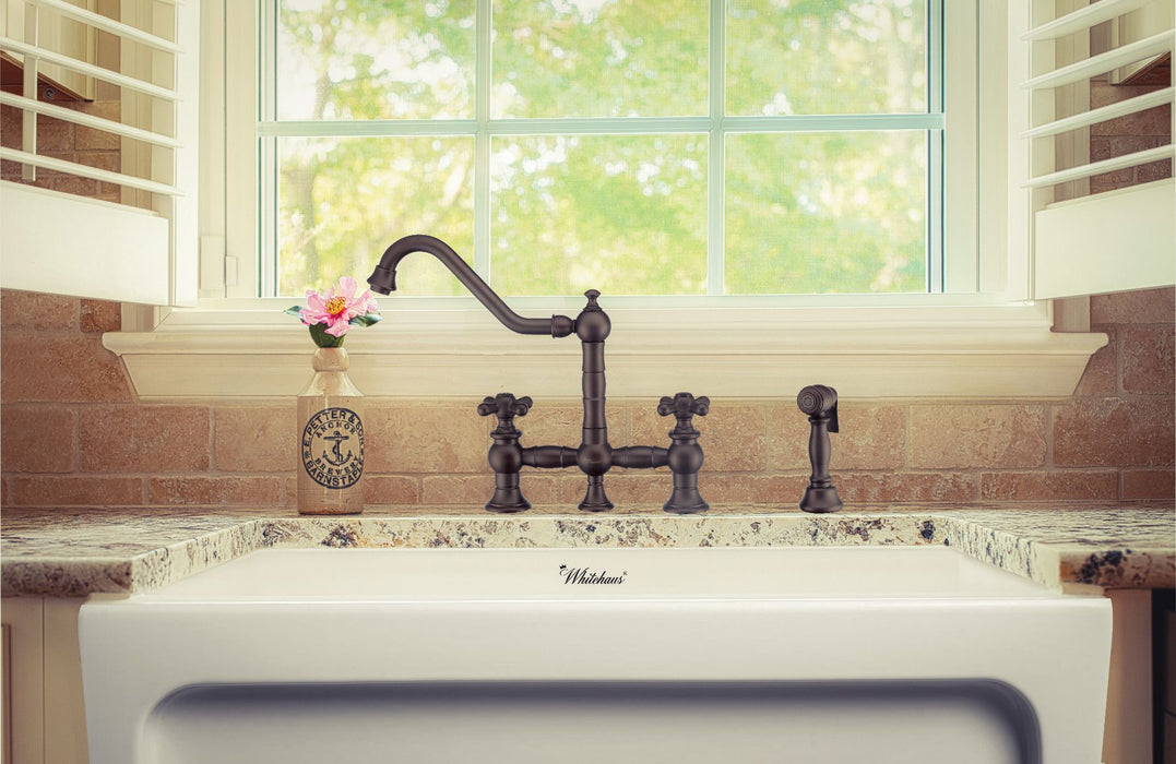 Whitehaus Vintage III Plus Bridge Faucet w/ Cross Handles