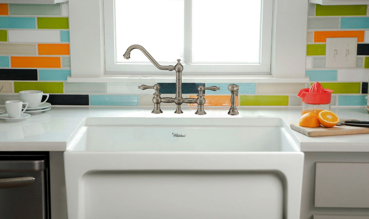 Whitehaus Vintage III Plus Bridge Faucet w/ Lever Handles