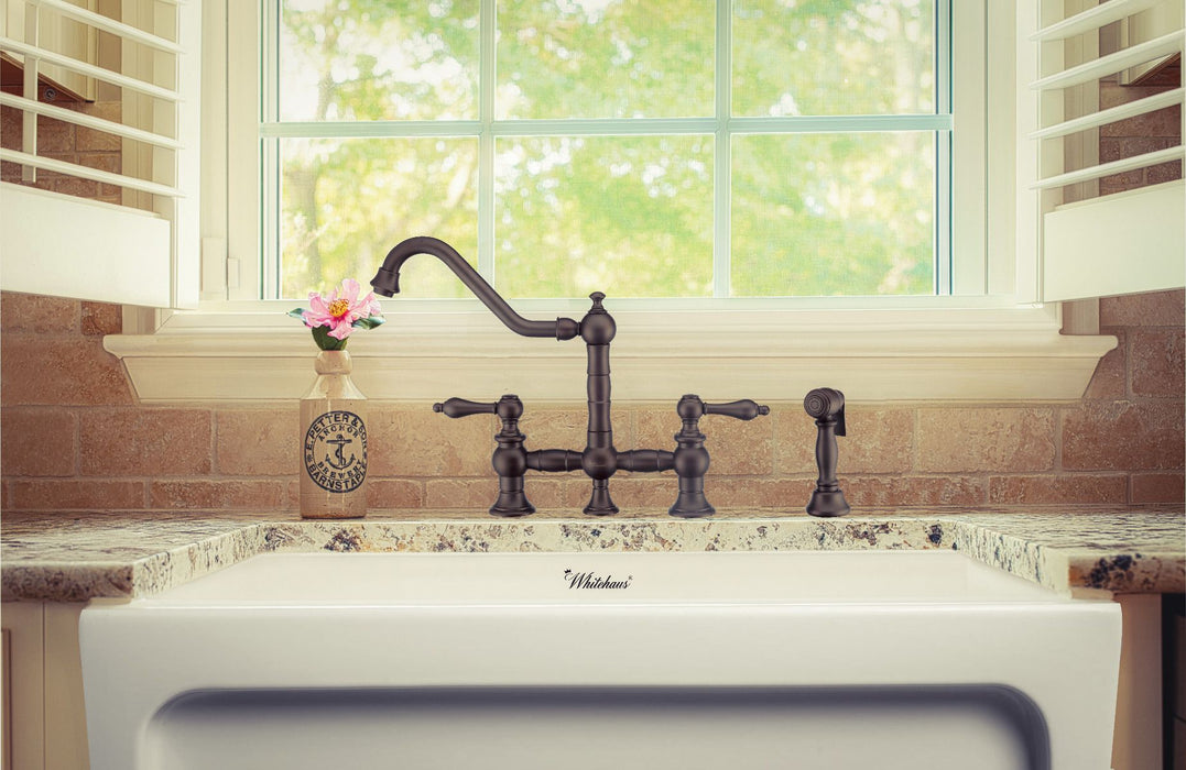 Whitehaus Vintage III Plus Bridge Faucet w/ Lever Handles