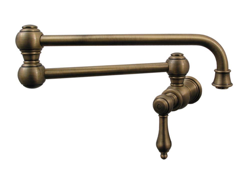 Whitehaus Wall Mount Lever Retractable Kitchen Pot Filler