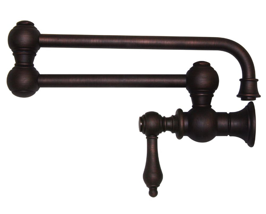 Whitehaus Wall Mount Lever Retractable Kitchen Pot Filler