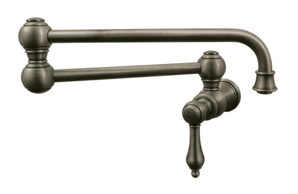 Whitehaus Wall Mount Lever Retractable Kitchen Pot Filler