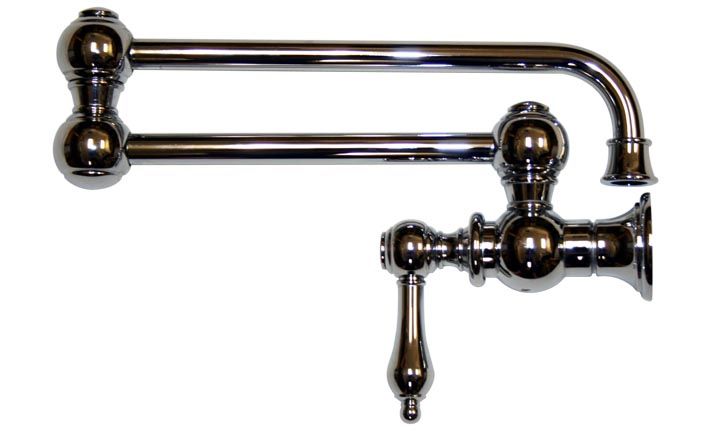 Whitehaus Wall Mount Lever Retractable Kitchen Pot Filler