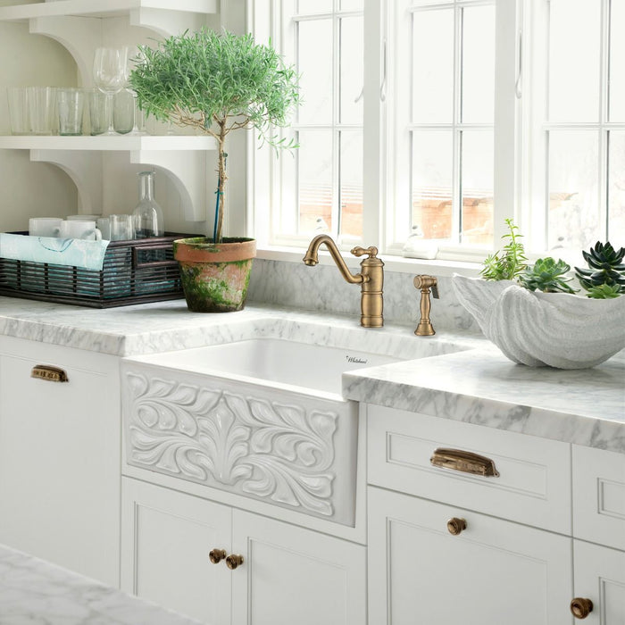 Whitehaus Vintage III Plus single lever faucet with side spray