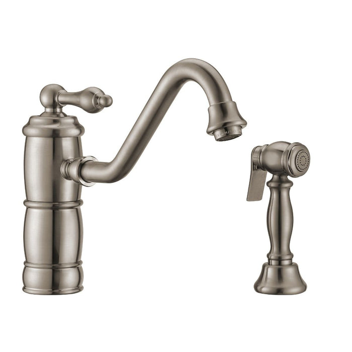 Whitehaus Vintage III Plus single lever faucet with side spray