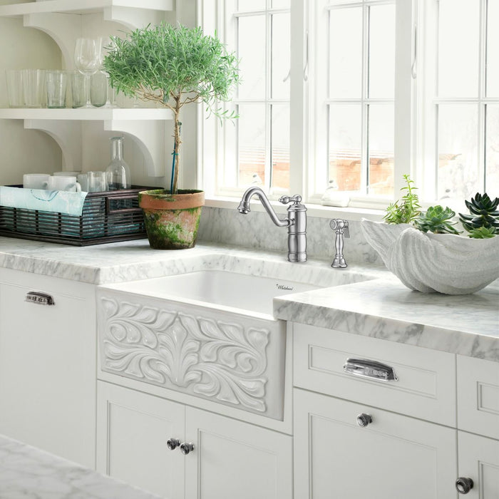 Whitehaus Vintage III Plus single lever faucet with side spray
