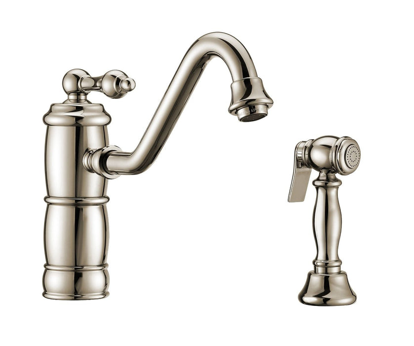Whitehaus Vintage III Plus single lever faucet with side spray