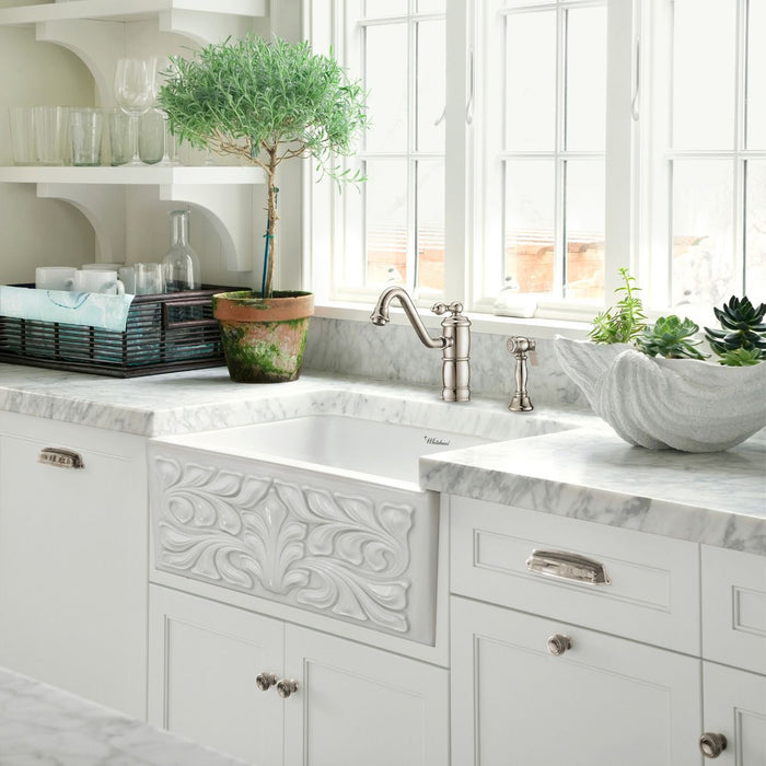 Whitehaus Vintage III Plus single lever faucet with side spray