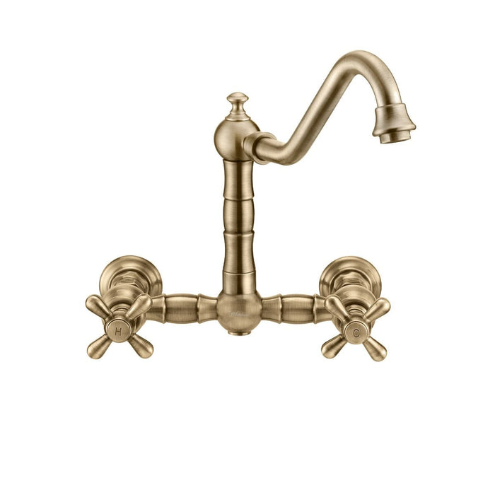 Whitehaus Vintage III Plus Wall Mount Faucet with Solid Brass Side Spray