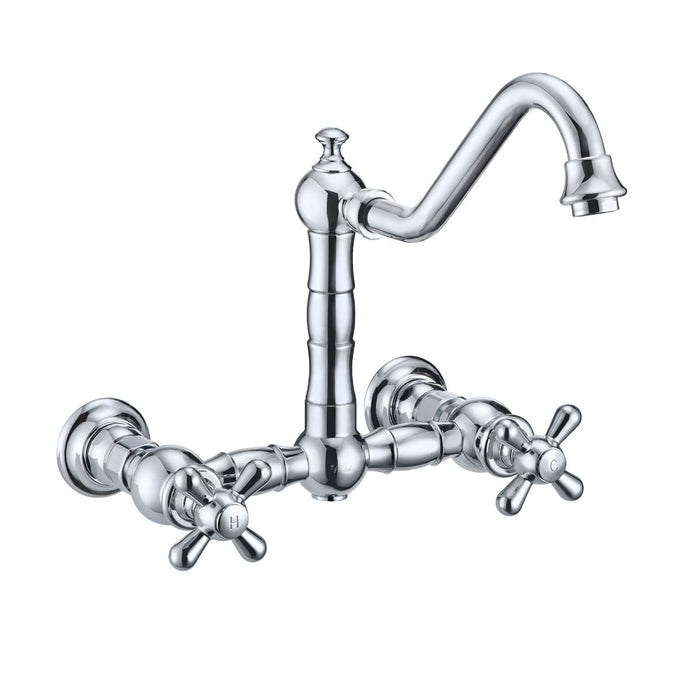 Whitehaus Vintage III Plus Wall Mount Faucet with Solid Brass Side Spray