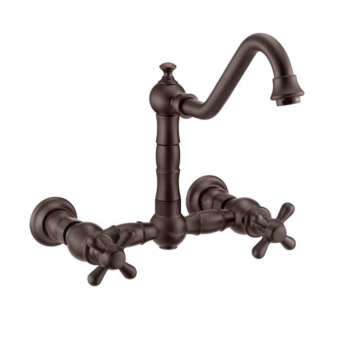 Whitehaus Vintage III Plus Wall Mount Faucet with Solid Brass Side Spray