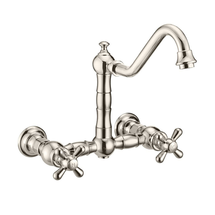 Whitehaus Vintage III Plus Wall Mount Faucet with Solid Brass Side Spray