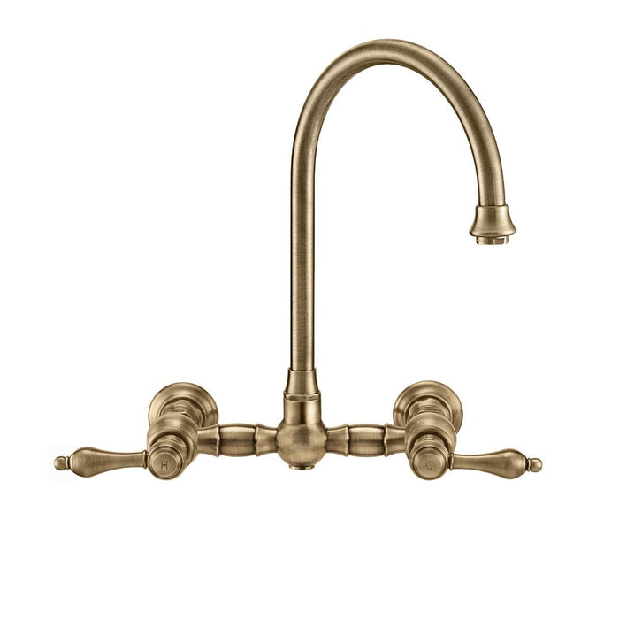 Whitehaus  Vintage III Plus Wall Mount Lever Handles Faucet With Side Spray