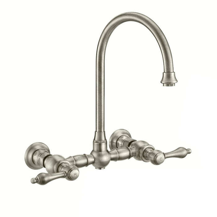 Whitehaus  Vintage III Plus Wall Mount Lever Handles Faucet With Side Spray