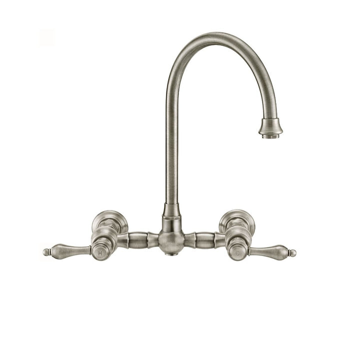 Whitehaus  Vintage III Plus Wall Mount Lever Handles Faucet With Side Spray