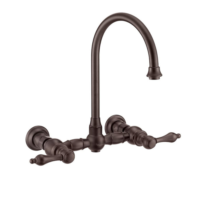 Whitehaus  Vintage III Plus Wall Mount Lever Handles Faucet With Side Spray