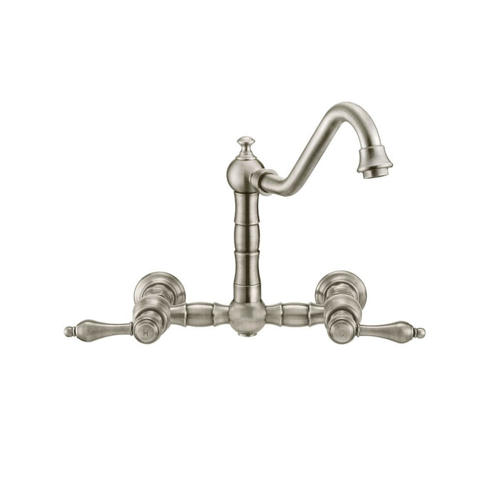 Whitehaus Vintage III Plus Wall Mount Lever Handles Faucet With Side Spray