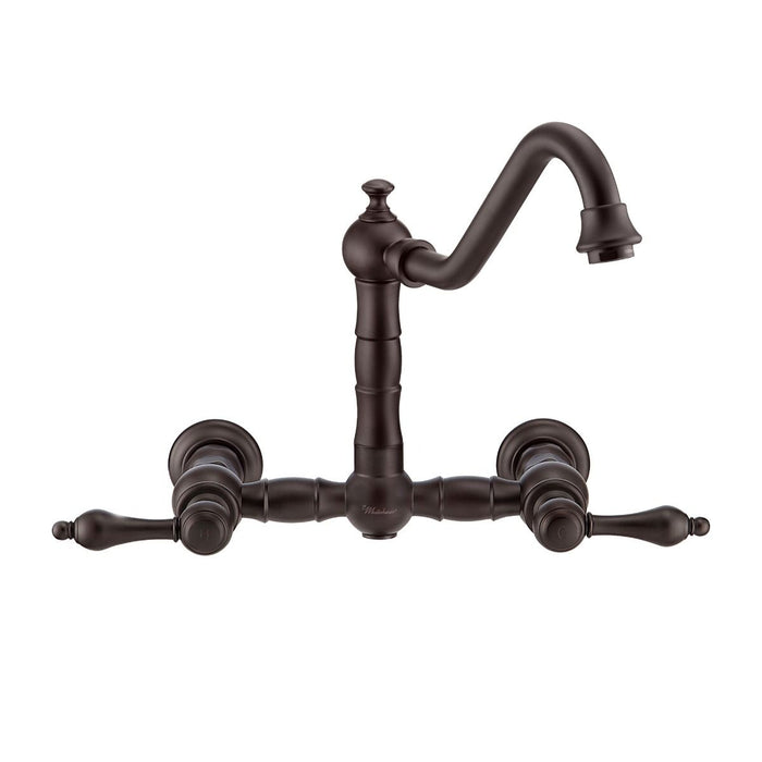 Whitehaus Vintage III Plus Wall Mount Lever Handles Faucet With Side Spray