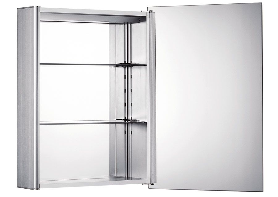 Whitehaus Single Door Medicine Cabinet with 2 Faced Mirrored Doors