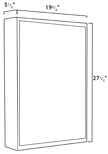 Whitehaus Single Door Medicine Cabinet with 2 Faced Mirrored Doors