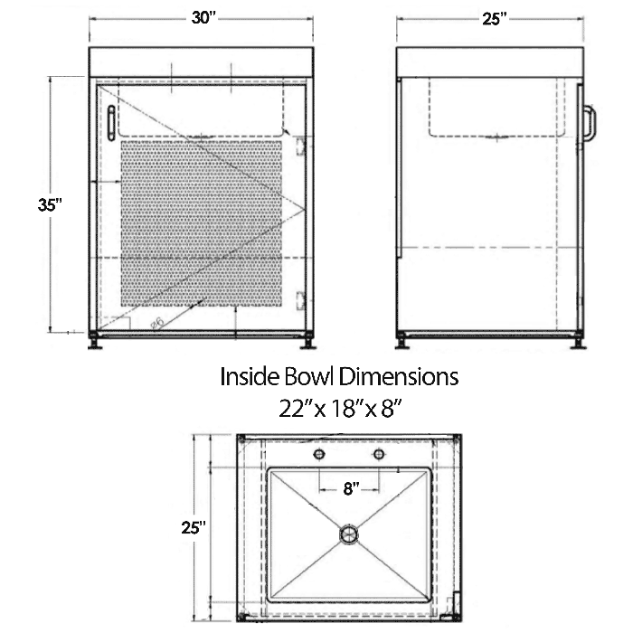 Whitehaus Single Door Stainless Steel Sink Vanity