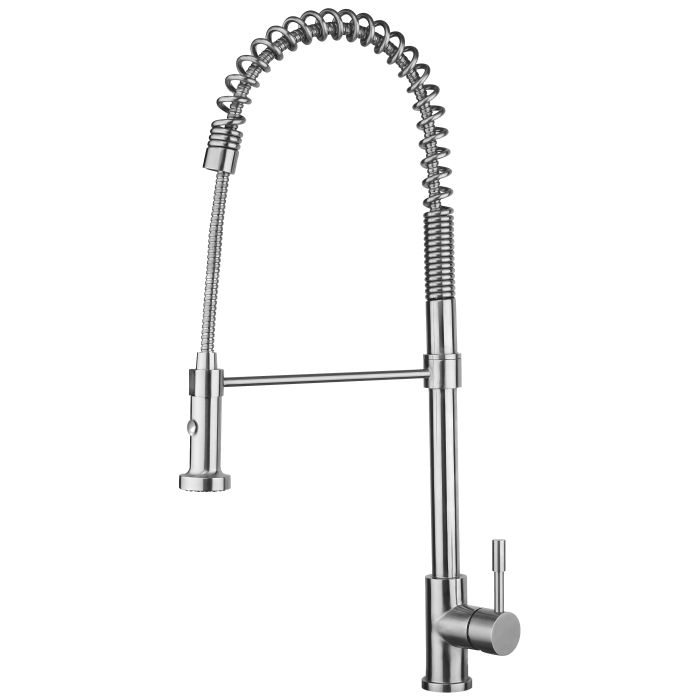 Whitehaus Waterhaus Commercial Single-Hole Faucet with Flexible Pull-Down Spray Head