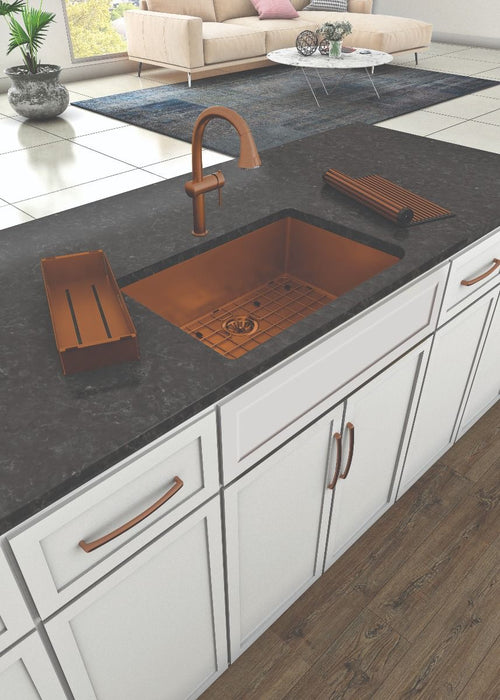 Whitehaus Waterhaus Stainless Steel Kitchen Faucet With Gooseneck Spout And Pull Down Spray