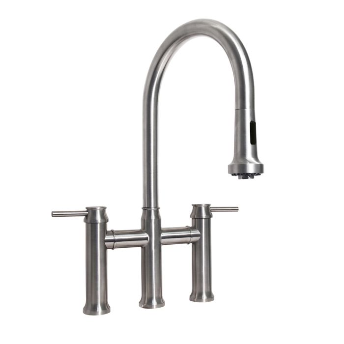 Whitehaus  Waterhaus Lead-Free Stainless Steel Bridge Faucet