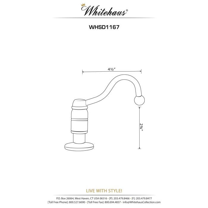 Whitehaus itchen / Bath Brass Curved Soap / Lotion Dispenser