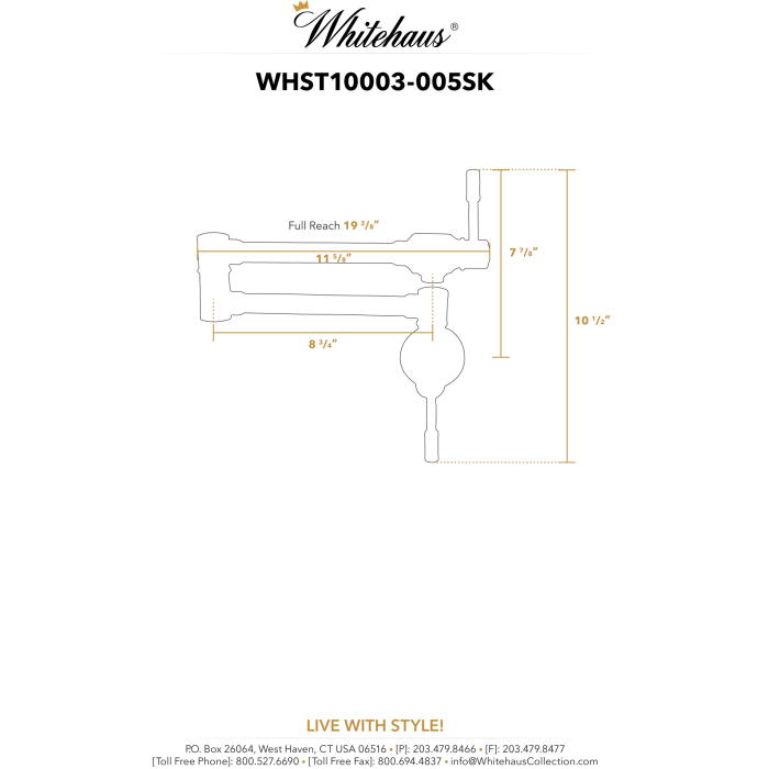 Whitehaus Solid Stainless Steel Wall Mount Pot Filler