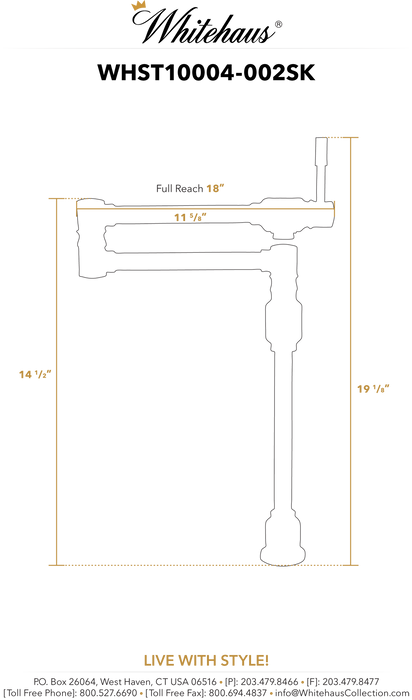 Whitehaus  Solid Stainless Steel Deck Mount Pot Filler