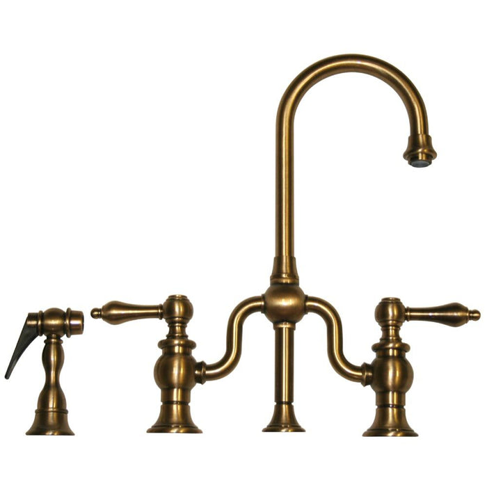 Whitehaus  Lever Handles Bridge Kitchen Faucet & Side Spray
