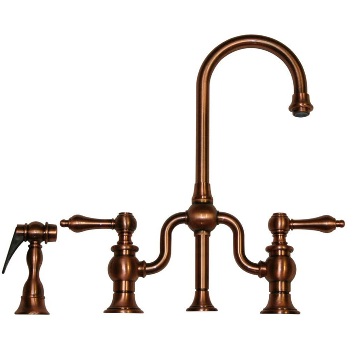 Whitehaus  Lever Handles Bridge Kitchen Faucet & Side Spray