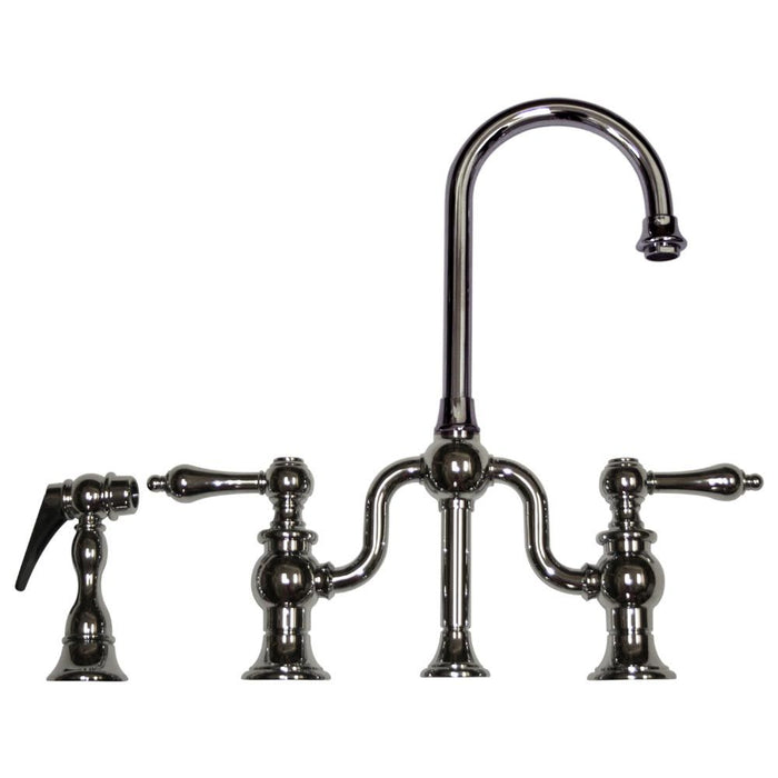Whitehaus  Lever Handles Bridge Kitchen Faucet & Side Spray