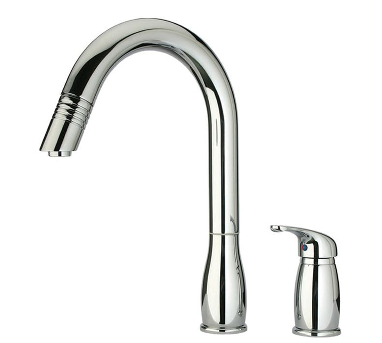 Whitehaus  Modern Single Hole Pull Down Metrohaus Kitchen Faucet