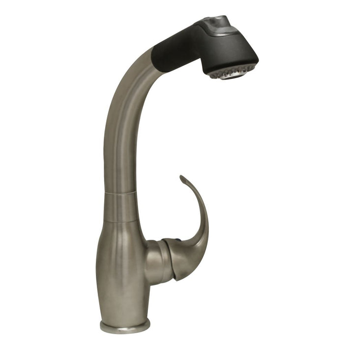 Whitehaus Metrohaus Single Lever Kitchen Faucet with Black Pull-Out Spray