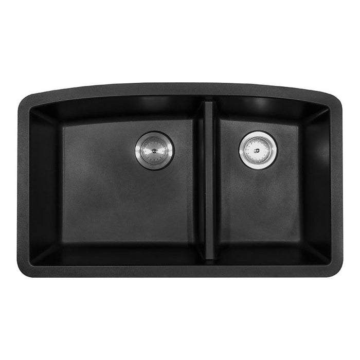 Black Quartz Double Bowl Sink 60/40-3219