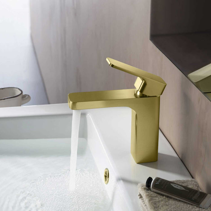 Blaze Single Handle Bathroom Sink Faucet Brushed Gold