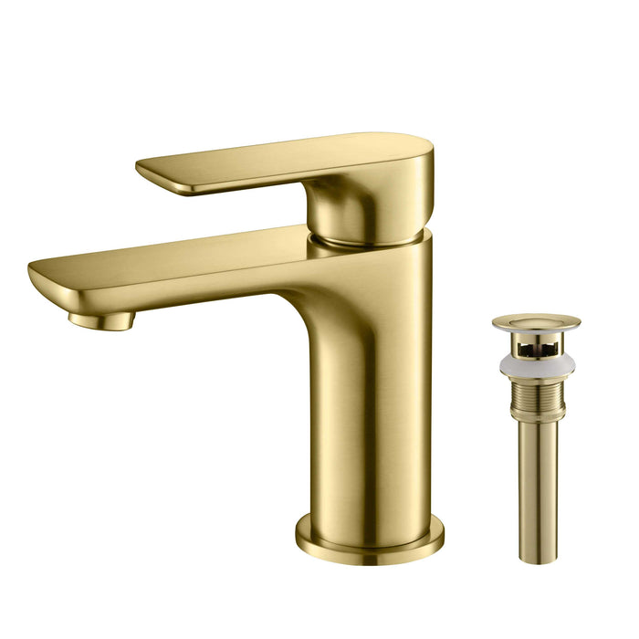 Tender Single Handle Bathroom Sink Faucet Brushed Gold