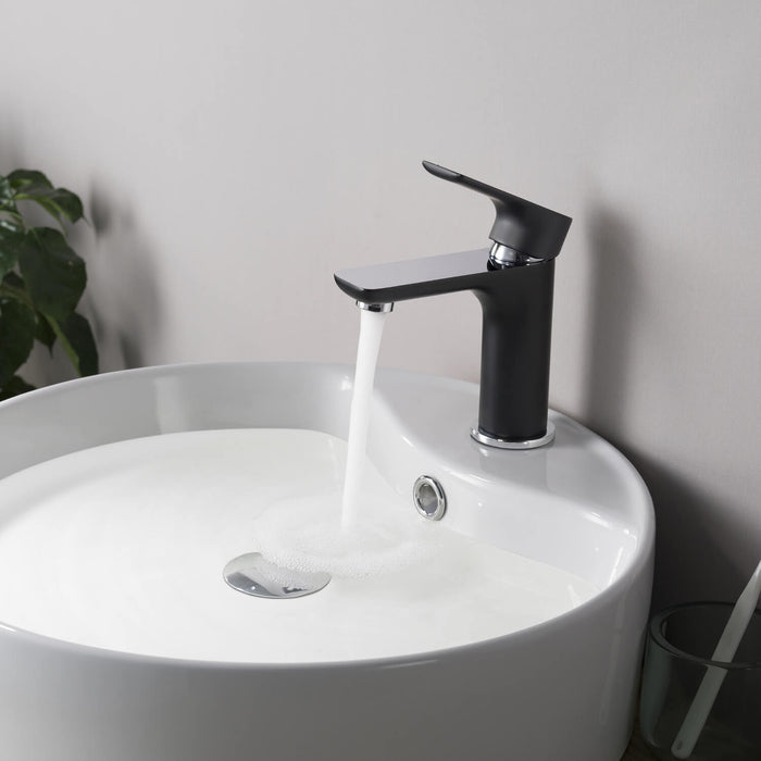 Tender Single Handle Bathroom Sink Faucet Chrome Black