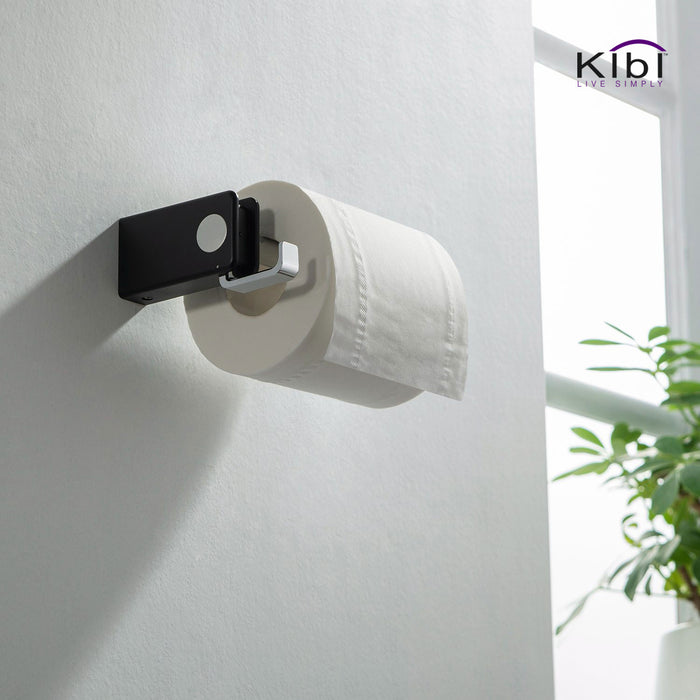 Artis Toilet Paper Holder With Hook Chrome Black