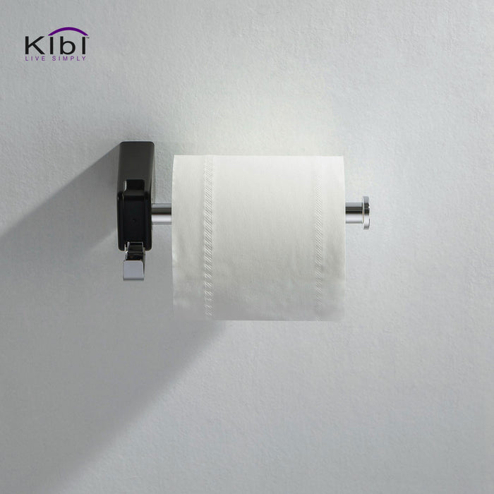 Artis Toilet Paper Holder With Hook Chrome Black