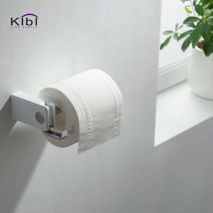 Artis Toilet Paper Holder With Hook Chrome White