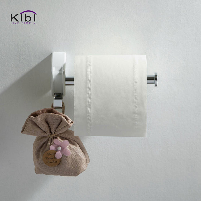 Artis Toilet Paper Holder With Hook Chrome White