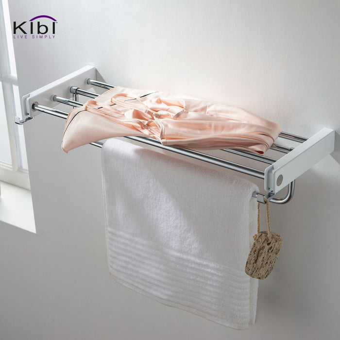 Artis Towel Rack With Hook Chrome White