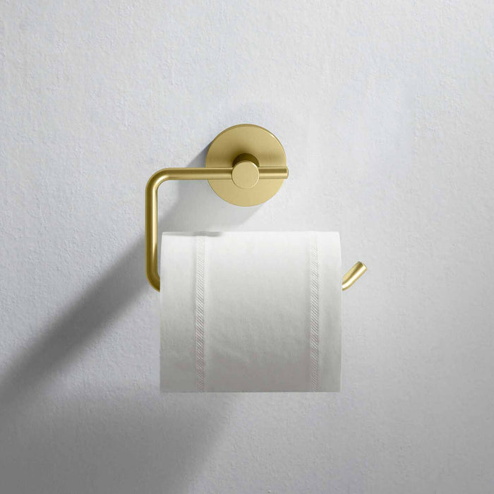 Circular Toilet Paper Holder Brushed Gold